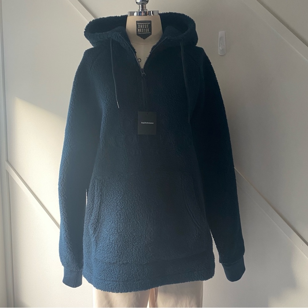 Peak Performance  Logo-Embroidered Fleece Half-Zip Ski Hoodie  Blue - L